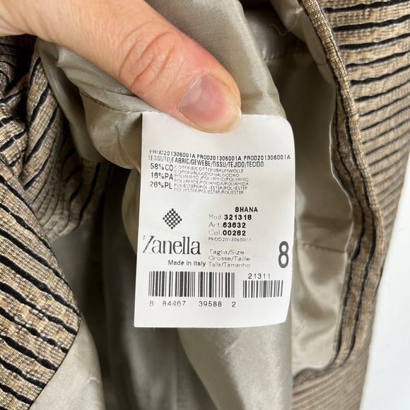 Zanella Italy Metallic Stripe Blazer 8 Dark Academia Heritage Luxe Jacket Office - Picture 3 of 10